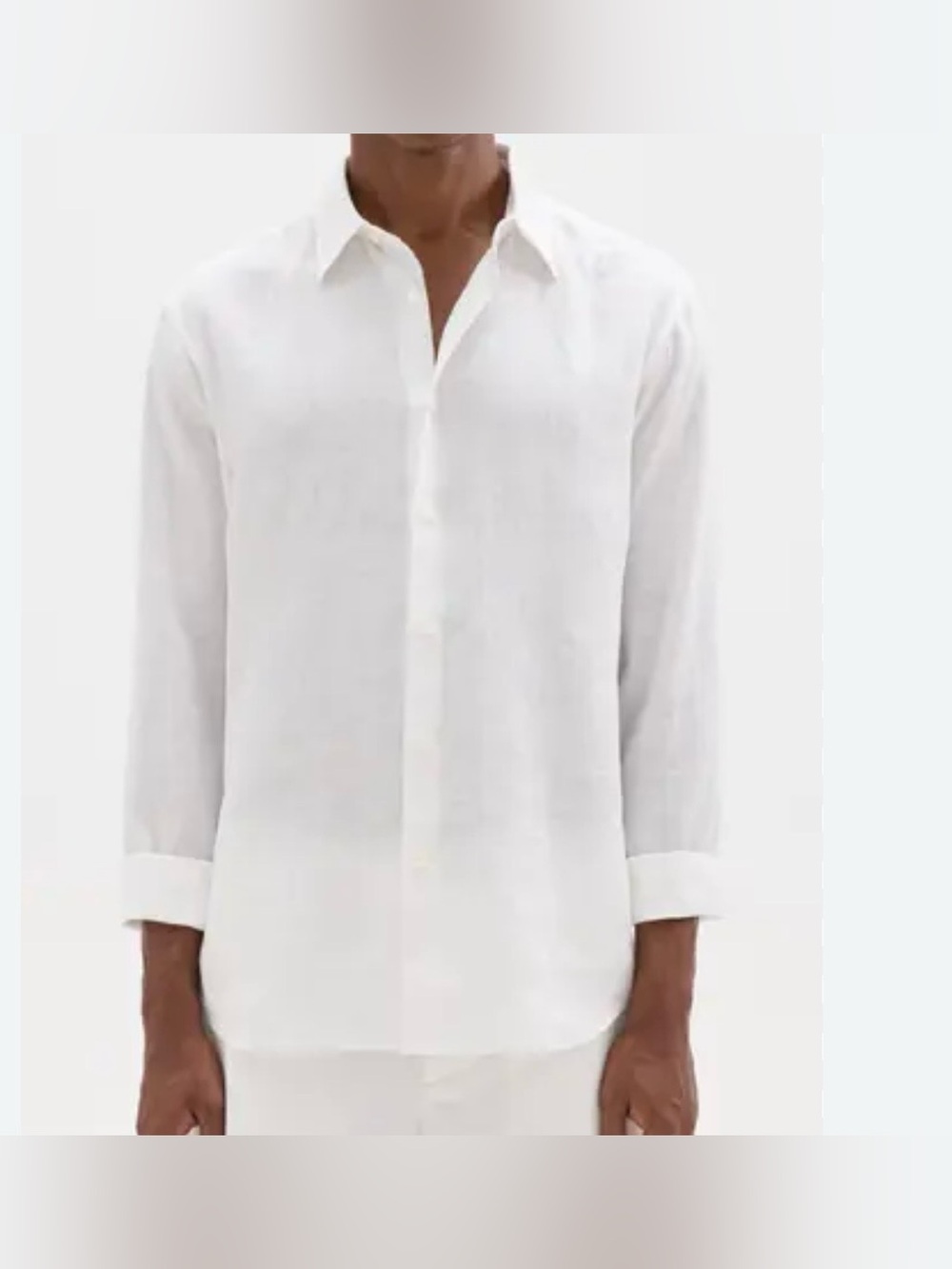 Theory Men’s White Button-Down Linen Shirt size S